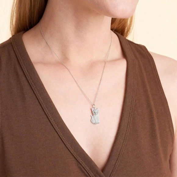 Cubic Zirconia Cat Necklace - Picture 5 of 8